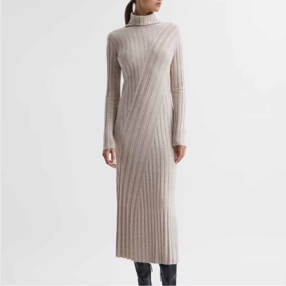 Reiss Cady Ribbed Knit Sweater Dress